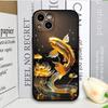 Luxuriöse goldene Koi-Fisch-Muster-Stoßfeste Handyhülle für iPhone 17 16 Pro Max 15 14 13 12 11 XS MAX X XR 7 8 Plus Rückabdeckung