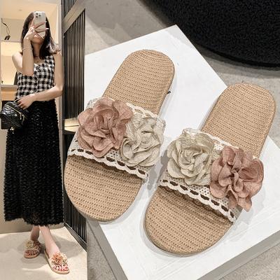 Fashion 2025 New Women's Fashionable Multi-Color Large Flower Student Vacation Beach Lightweight Non-Slip Wear-Resistant Flat Slippers