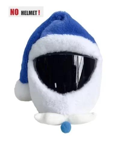 Universele Kerst Helmhoes voor Motorfiets Cartoon Eland Kerstman Pluche Set Kerst Cosplay Stiksels Hoes