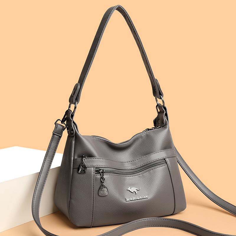 Geantă de umăr vintage pentru femei, piele moale, geantă de mână pentru mamă, geantă crossbody