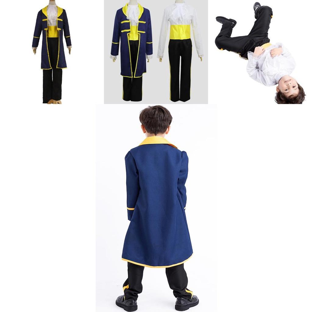 Uroczy strój Księcia Adama z Pięknej i Bestii dla chłopców z wykwintnym wykonaniem