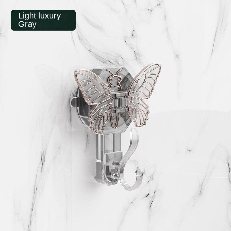 Fjäril Sugkoppskrok Kreativ Klibbig Krok Badrum Vägghängande Hyllor Multifunktionell Icke-perforerad Handdukar Badrum Kök