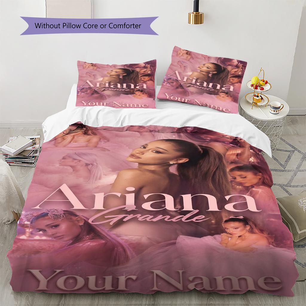 Vlastné meno Vzor Ariana Grande Posteľná súprava Povlak na paplón Obliečka na vankúš Domáca dekorácia Darček (1 * obliečka na perinu + 2 * obliečky na vankúš, bez jadra)