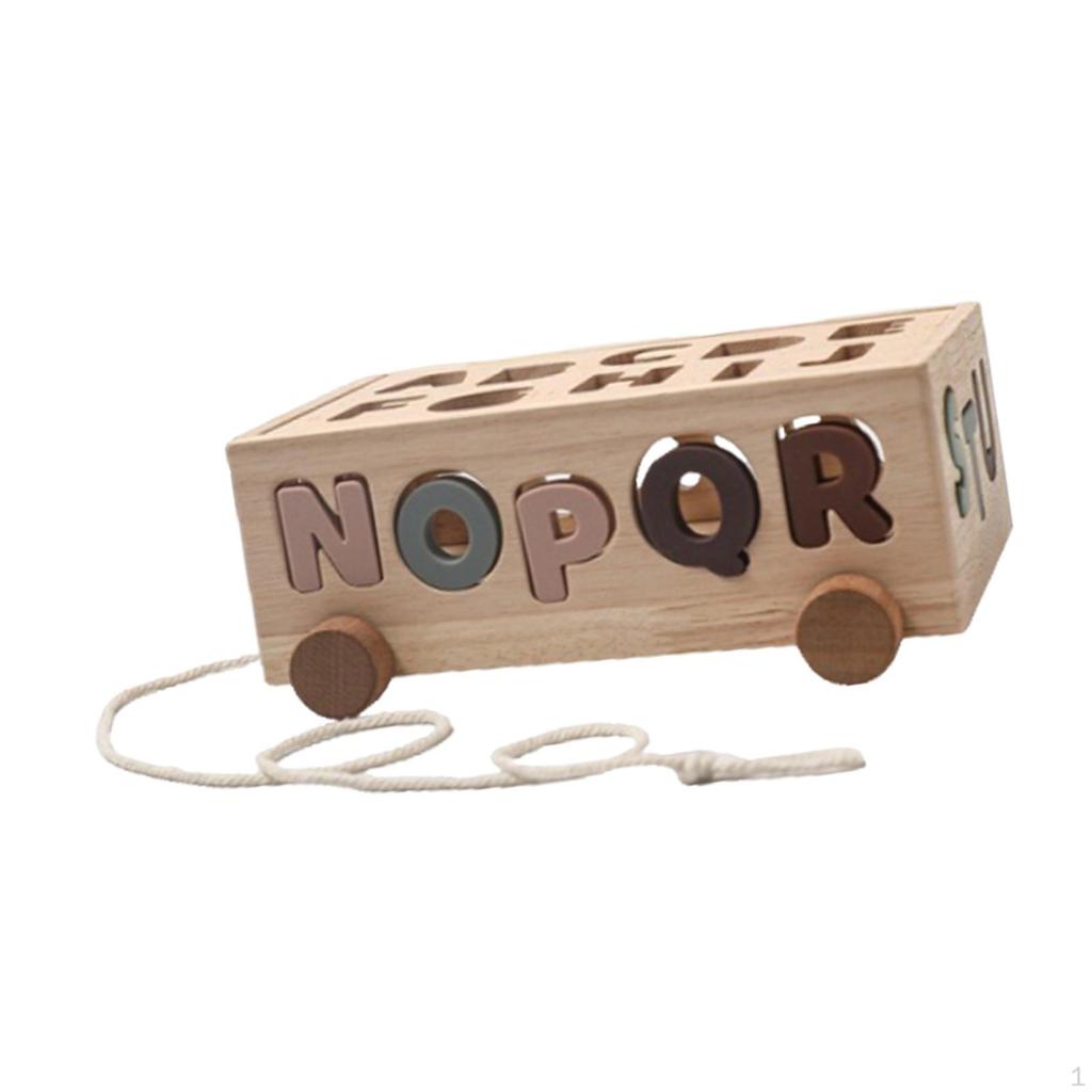 Shape Sorting Toy Wooden Educational Stacker Matching Building Car Puzzle Wood Construction Enhances