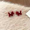 K Real Gold Electroplated Zircon Round Pony Stud Earrings New Chinese Retro Natal Year Earrings Light Luxury Niche Earrings