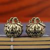 Vintage Brass Halloween Pumpkin Pendant Spooky Carved Face Minimalist Gothic Jewelry for Halloween Street Wear Outfit Matching