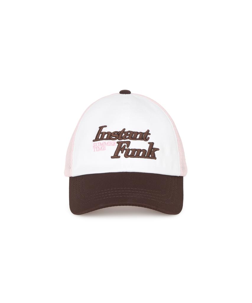 INSTANTFUNK Logo Mesh Trucker Cap - Brown