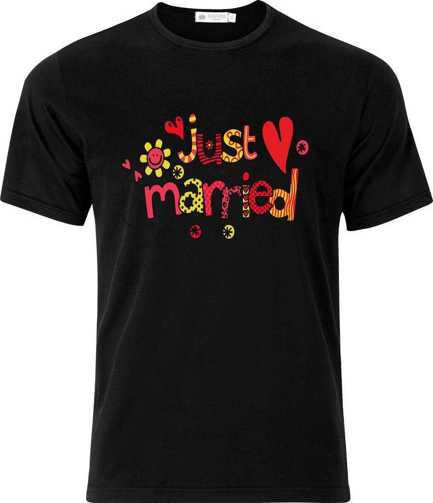 

Just Married Full Colour D.T.F Black Cotton Adult T shirt XL
