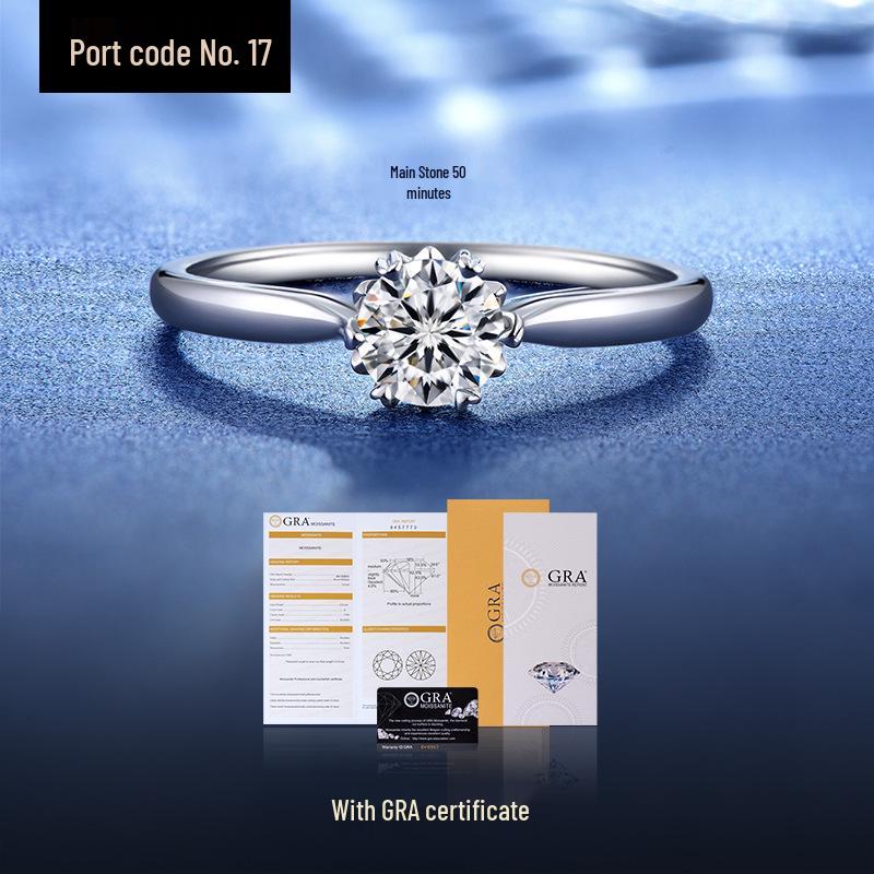 Banyan Tree S925 Silver Moissanite Six-Claw Women's Fashion Ring - Elegant Luxury Trend