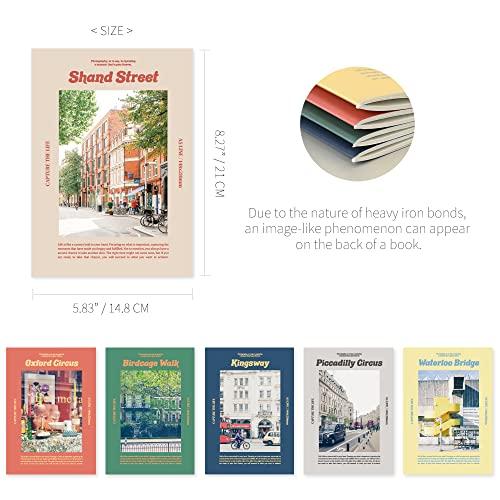 Monolike A5 Capture the Life, London Notebook 6-Piece Set - Lined Notebook, Campus Notebook 148x210mm, 48 pages