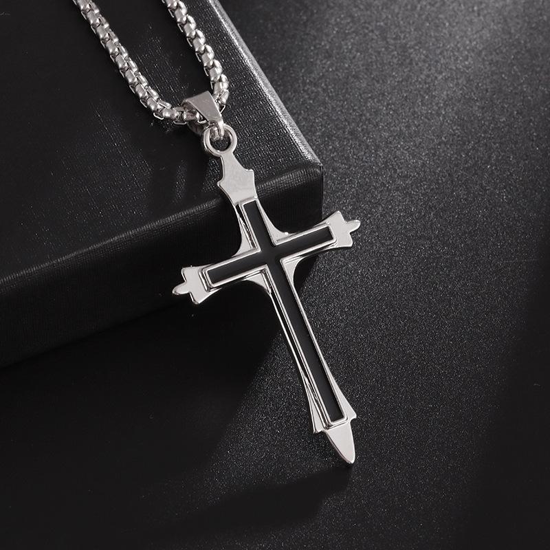 Fashion Retro Versatile Cross Men's Trendy Simple Jewelry Pendant Necklace