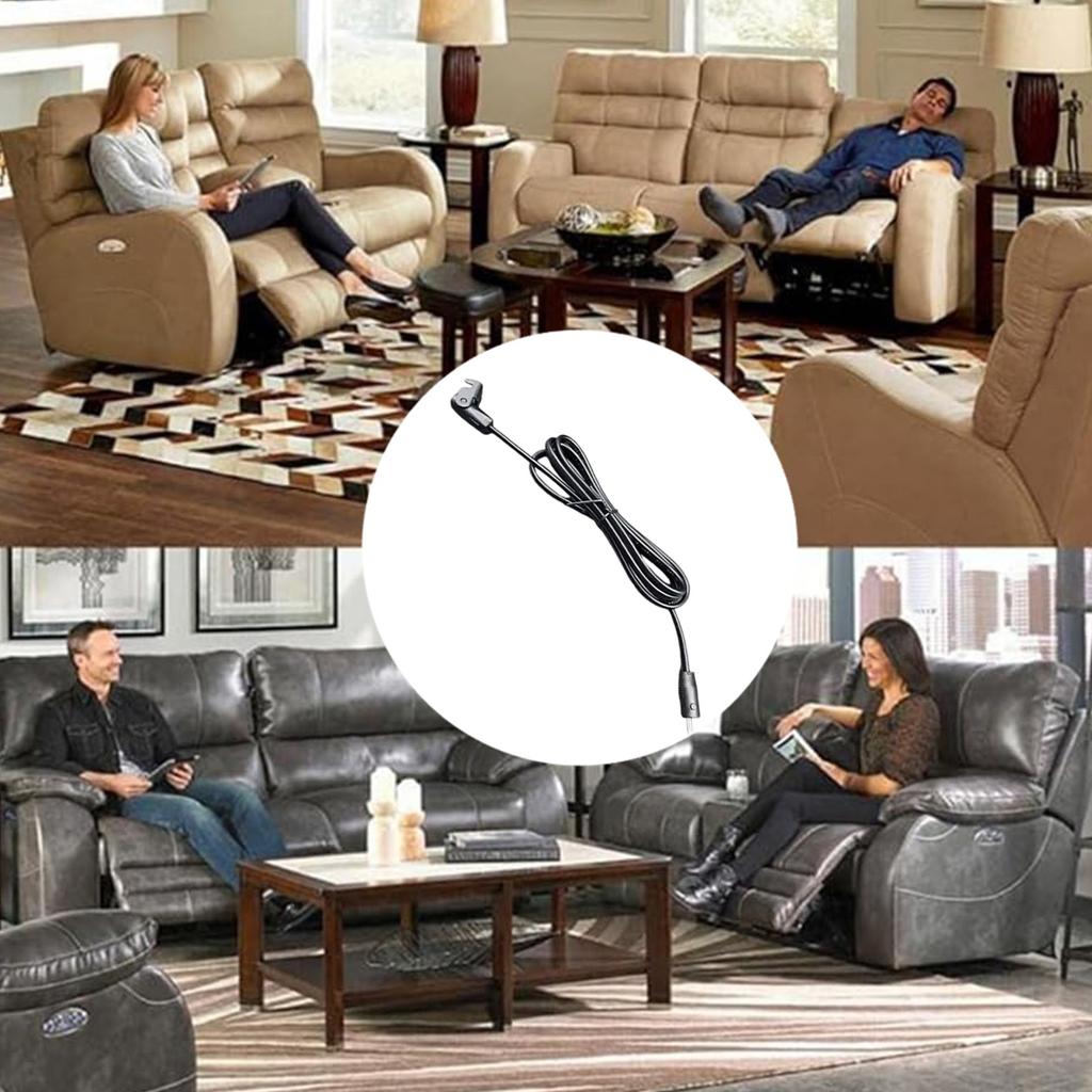 1.5M Heavy Duty Extension Cord Power Supply Connection Durable Power Cable for Electric Sofa Recliner Massage Chair