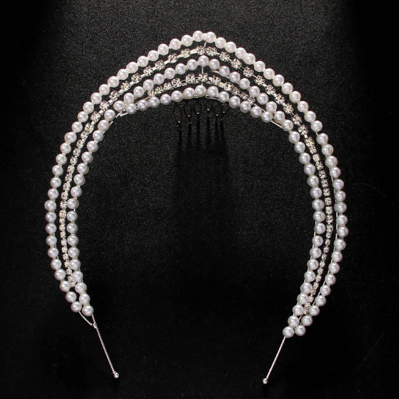 Elegant Pearl Hairband Exquisite Bridal Forehead Jewelry Wedding Hair Chain Headwrap Accessories For Women