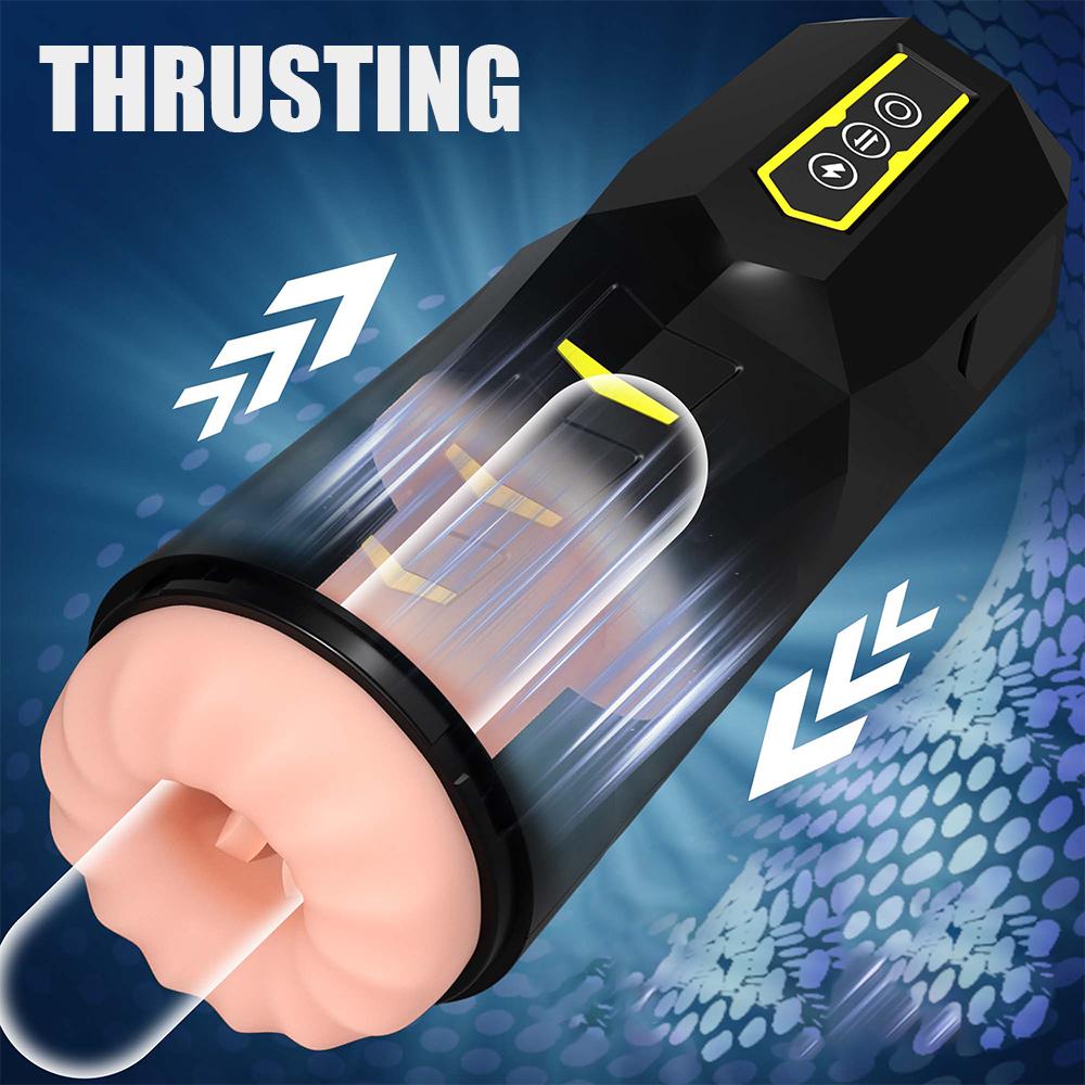 Automatic Male Masturbator Cup Telescopic Thrusting Sex Machine Vagina Pocket Pussy Oral Blowjob Sex Toys for Men Adult Supplies 18+