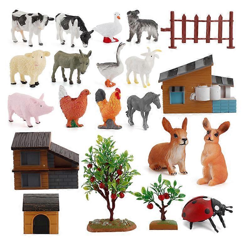 Rabbit Trap Intellectual Toy Farm Sandbox Animal Model Toy Miniature Sandbox Farm Scene Decorative Toy Set
