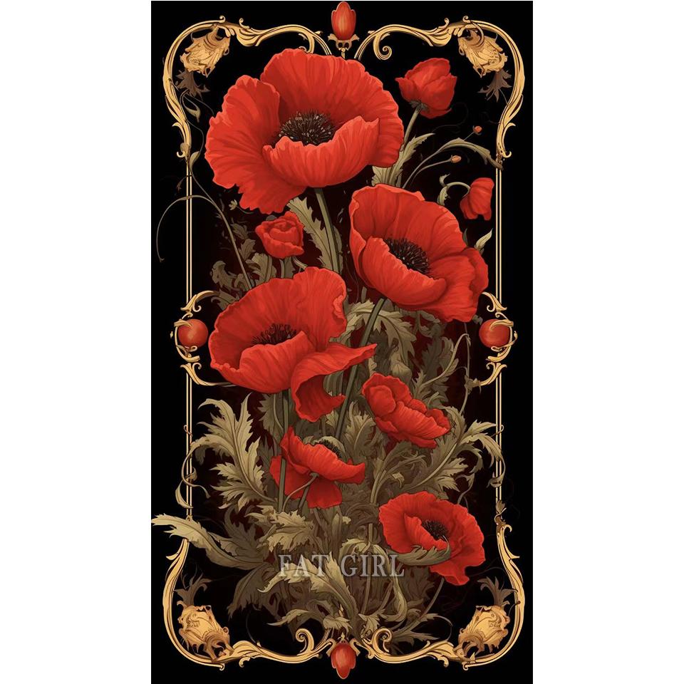 Retro Poppy Flower Diy Diamond Paintings New Collection 2023 Peony Cross Stitch Kit Full Drill Mosaic Large Size Home Decoration