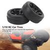 4pcs RC Car Tires 6 Spoke 12mm Hex 65mm Diameter 26mm Width Rubber Leaf Tire Patterns Strong Cushioning RC Off Road Tires for 1/10 Cars
