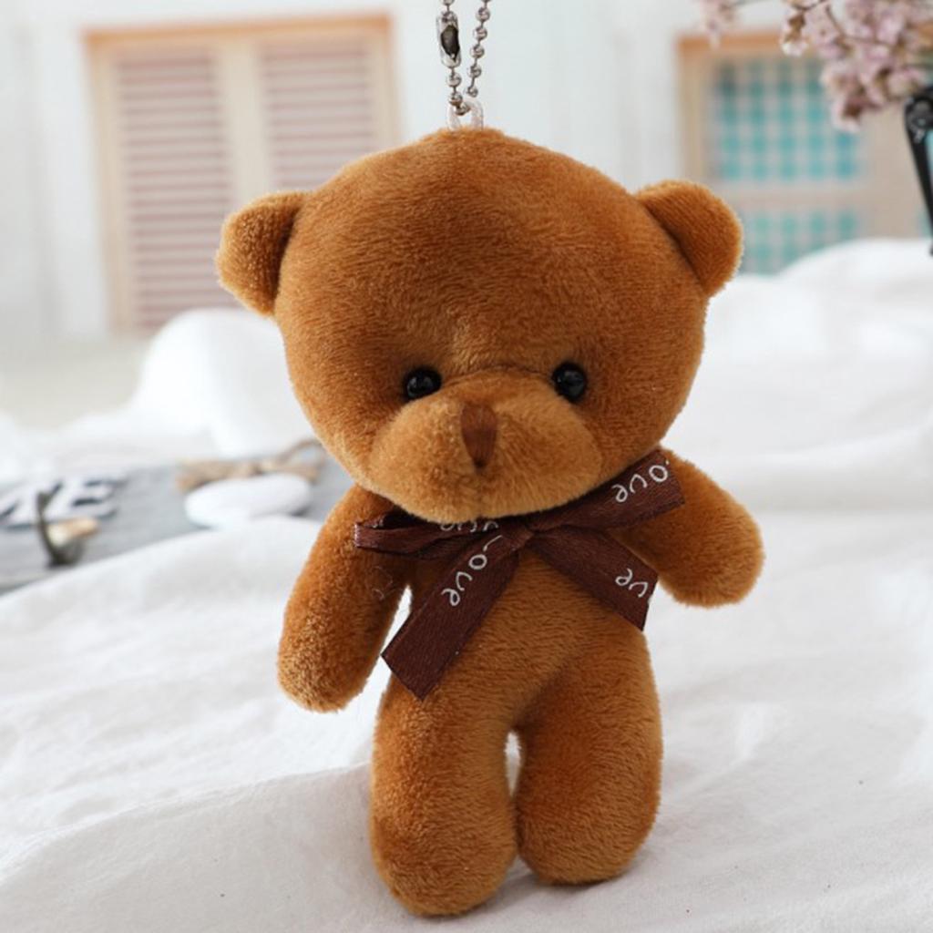 10/20pcs Mini Plush Bear Doll 12CM Stuffed Plush Toy Mini Bear Doll Toy for Girl Bag Pendant Keychain Children PartyGifts