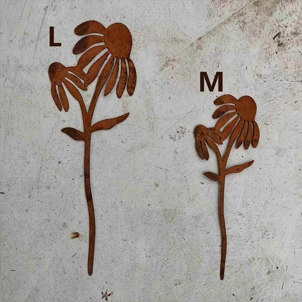 Rustic Metal Coneflower Garden Stake - Perfect for Outdoor Decor, Birthday, Father's Day & Thanksgiving Gifts