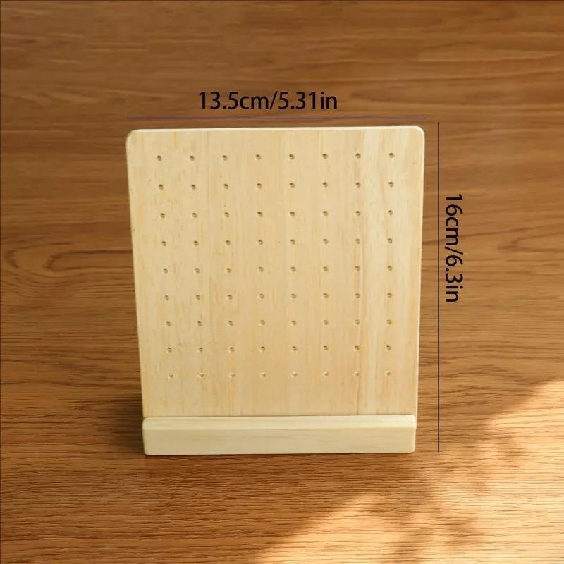 72 Holes Wooden Vertical Earring Storage Rack Earrings Display Board Ear Stud Holder Stand Jewelry Display Prop Counter Showcase