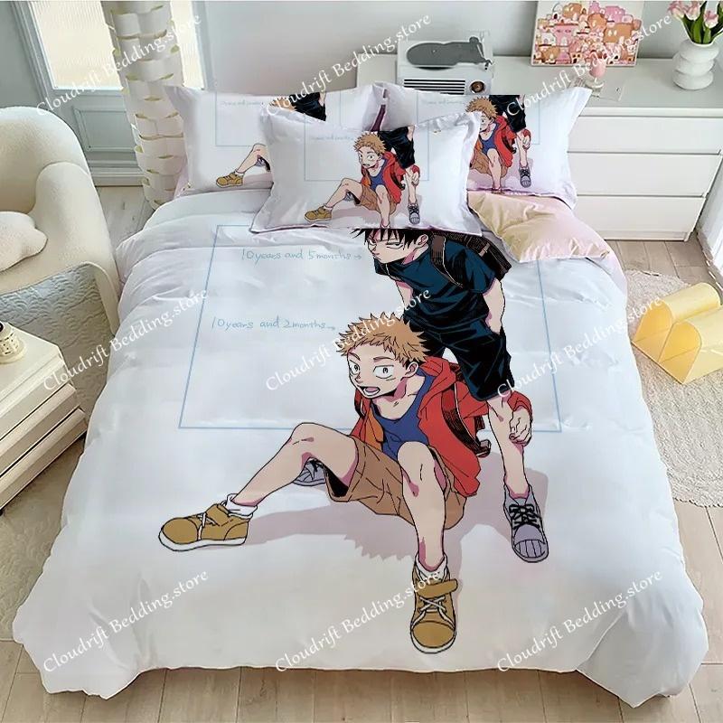 Animatie Jujutsu Kaisen Beddengoed set Satoru Gojo Dekbedovertrek Zacht Dekbedovertrek en Kussensloop voor Tieners Eenpersoons Dubbel Queen King