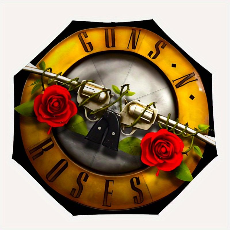 

1pc Guns N Roses Automatic Umbrella Durable Iron Frame & Plastic Handle, Gift for Men & Women, Sturdy Construction, Playful Design yy250826184