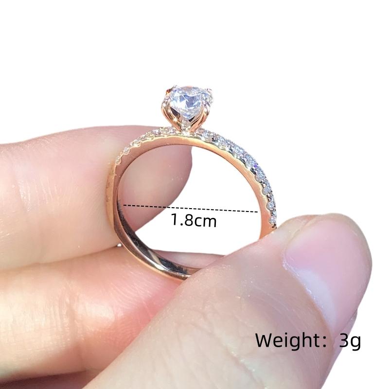 1 Stück Ring Damen Schlicht Leichter Luxus Stil Gelötetes Glas Diamanten Imitation Glänzender Schmuck