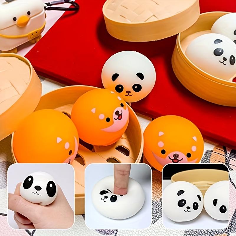 3 adet Ayı Mantı Squishy, Kaygı Giderici Ürünler, Simülasyon Mantı Stres Topları Stres Mantısı Duyusal Oyuncak