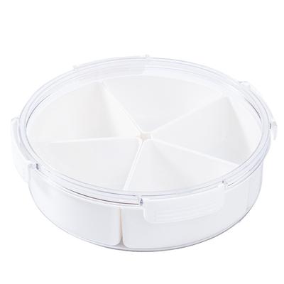 Σνακ Μποξ 4 Θήκες Διαφανές Πολυλειτουργικό Στεγανό Διαιρούμενο Δοχεία Αποθήκευσης Τροφίμων για Γραφείο Στρογγυλό