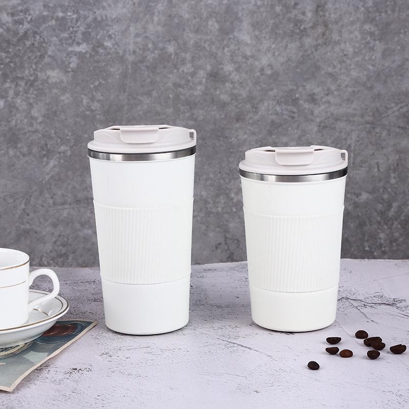 304 Stainless Steel Smart Coffee Mug with Silicone Sleeve - Insulated Travel Cup for Outdoor and Car Use