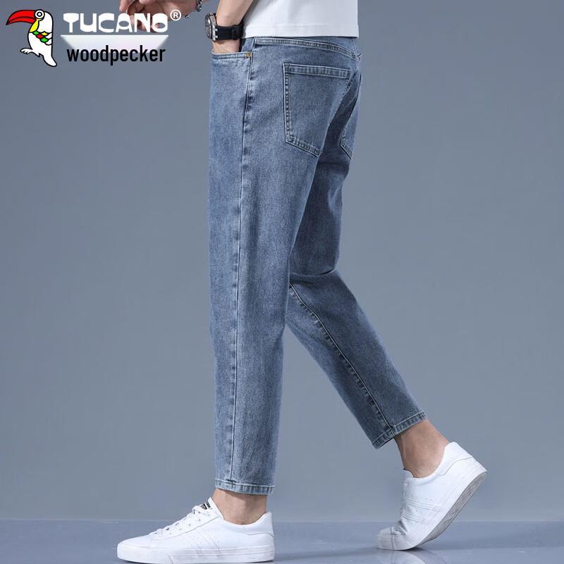 Tucano Men's Straight-Leg Stretch Cropped Jeans