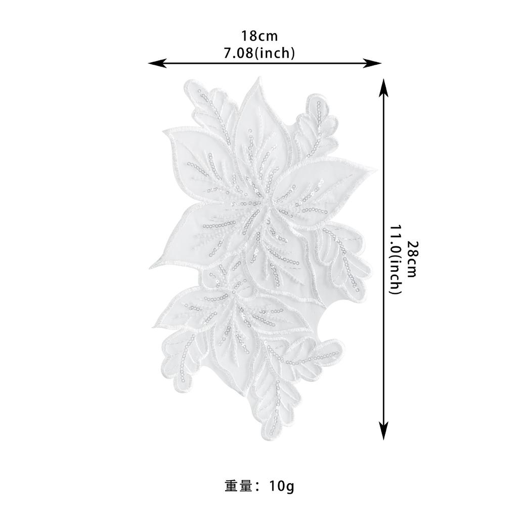 White Organza Bead Embroidery Flower Applique Decorative Dress Dress Wedding Accessories Cloth Sticker Accessories