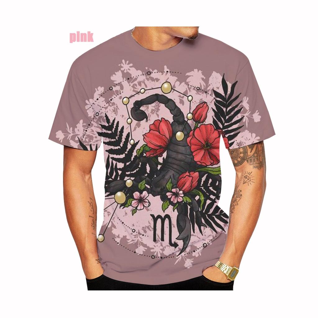 Letní móda Štír 3D potisk Unisex Cool tričko Vtipné Štír potisk Krátký rukáv Velikost