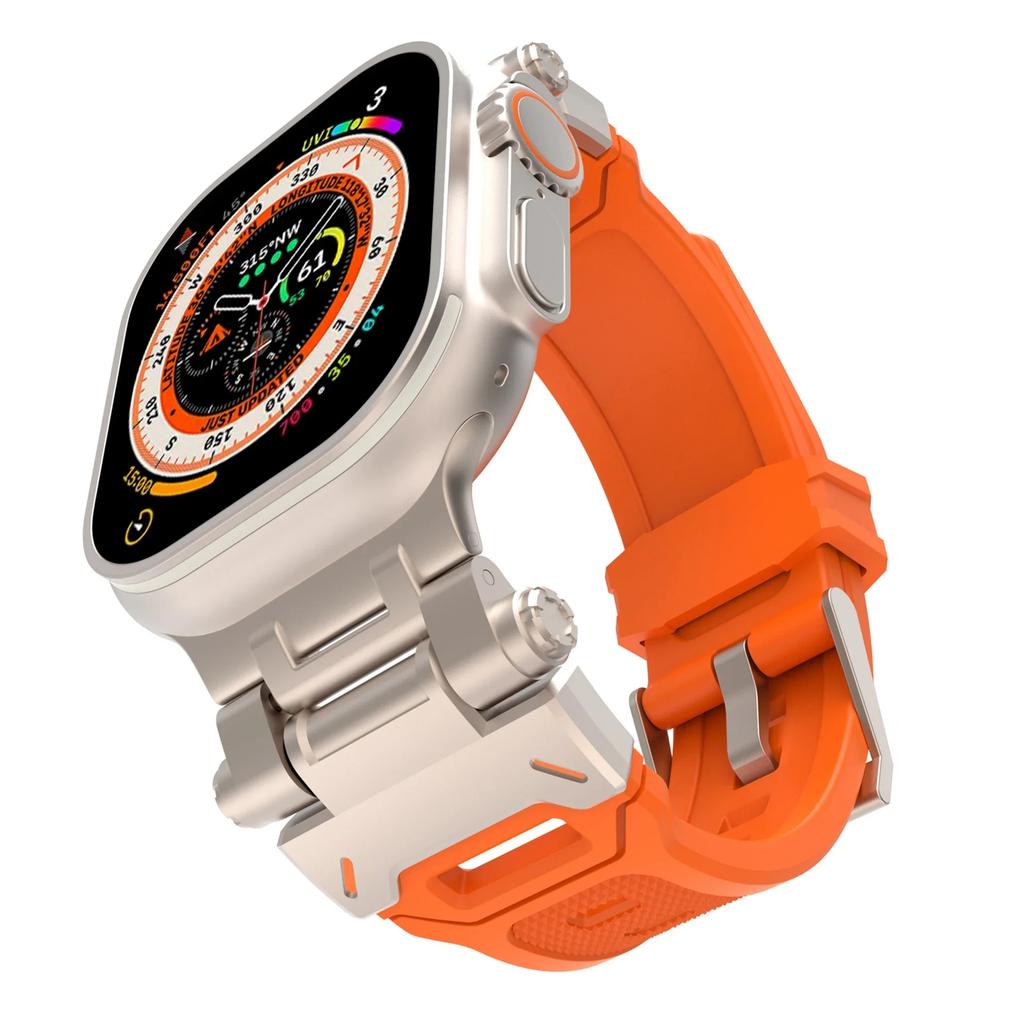 Silicone Strap for Apple Watch Strap Ultra 3 49mm 46 45 44 42mm Titanium Color Sports Watch Band for IWatch 11 10 9 87 6 5 4 SE3