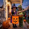 1-20PC LEDLight Up Halloween Pumpkin Candy Tote Bag Basket for Kids Trick or Treat Party Bucket for Holiday Event Decoration Use