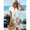 Europe, America 2026 Summer New Design Sense Casual Simple V-neck Holiday Style Short-sleeved Dress