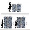 2Pcs Blue & White Floral Print High-Definition Digital Curtains - Double Fan Design, Semi-Transparent, Machine Washable Polyeste