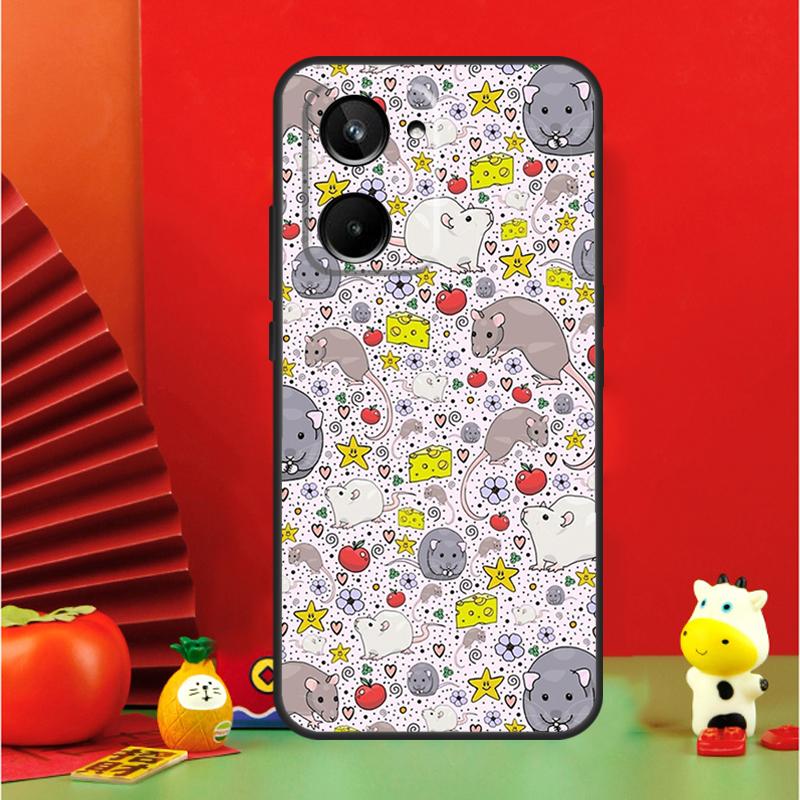 Cute Cartoon Animal Rat For Realme C35 C53 C55 C67 GT Neo 6 GT5 9 10 11 12 Pro Plus C25S C21Y C30 C31 C33 C51 Case