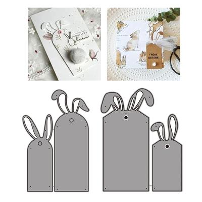 Easter Rabbits Tag Metal Die Cuts Carbon Steel Cutting Dies Stencils for Card Making Scrapbooking Decorations