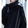 Unisex High-Neck Hooded Sweatshirt - Heavyweight, Casual, Loose-Fit Jacket for Spring, Autumn, Winter; Trendy Couples' Top for High Street Style