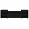 TV Stand Black Oak Effect 160 x 35 x 55 cm Particleboard