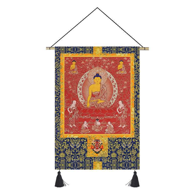Tibetan Tapestry Fabric for Living Room or Bedroom: Thangka and Temple Wall Decorative Cloth