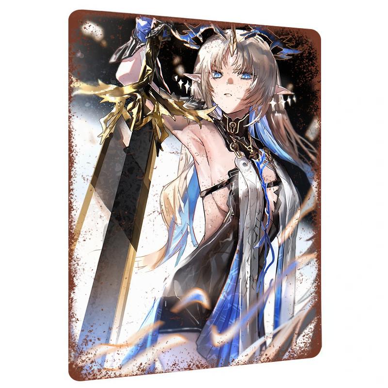 Custom Anime Elf Warrior Metal Wall Art Decor Modern Home Decoration Collectible Painting