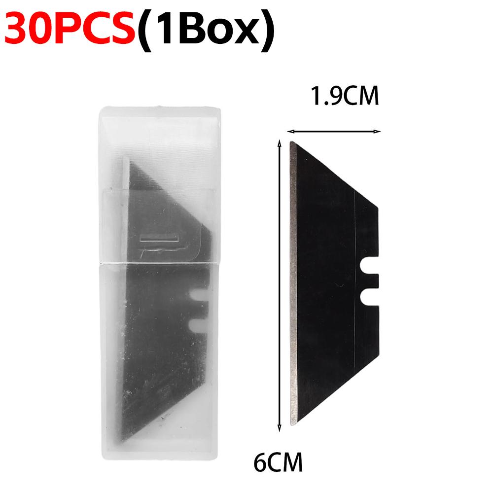 Black Steel Ladder Blade Box Set Sharp Trapezoid Utility Knife Replacement DIY Art Craft Cutter Carving Supplies Multifunctional
