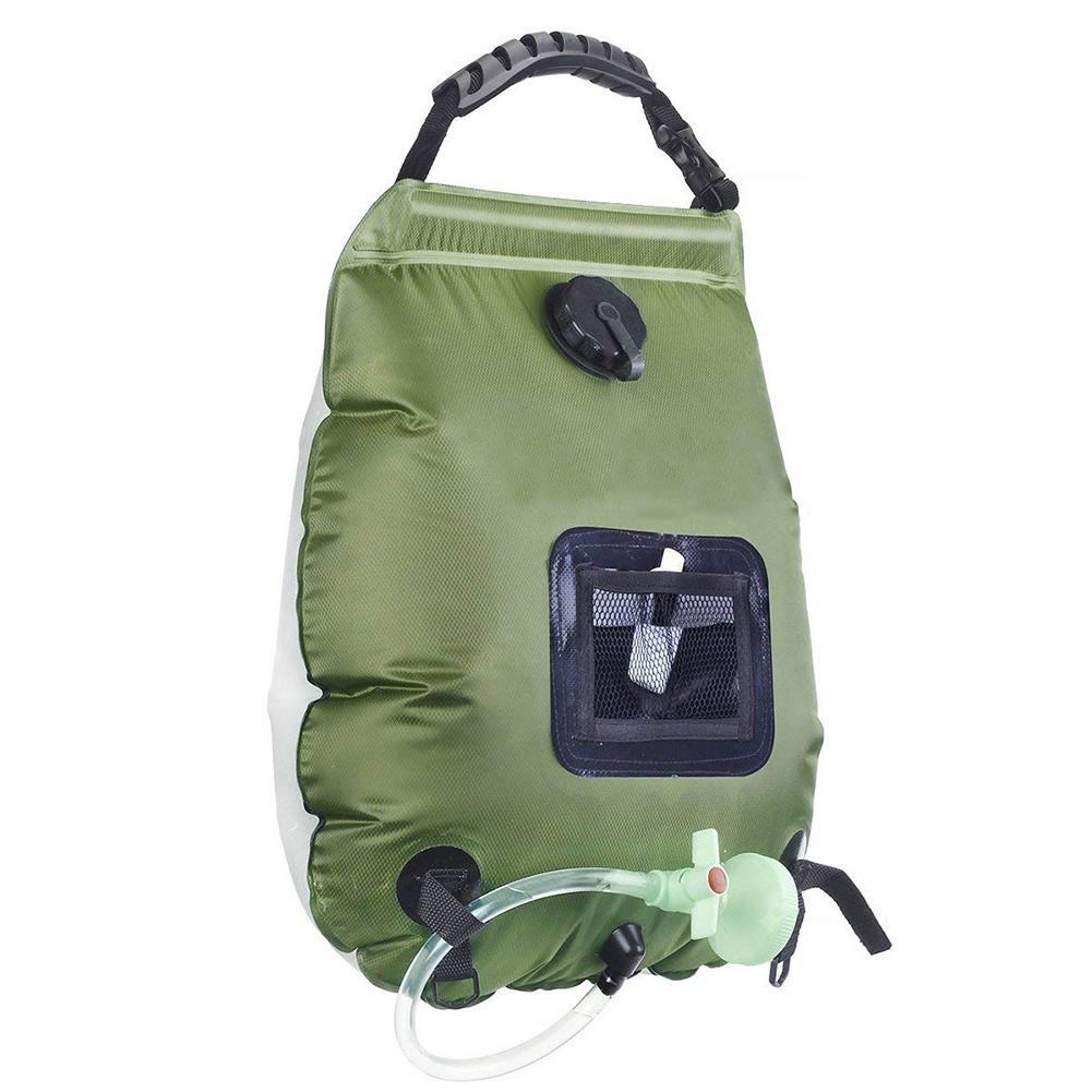20L Solar Shower Bag Outdoor Heating Camping Shower Water Bags Portable Bathing Storage Bag with Shower Head Camping Supplies