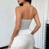 INS Personality Affordable Luxury Sweet Lace Pure Desire Internet Celebrity Open Back Micro Transparent Slim Fit Tube Top Tops