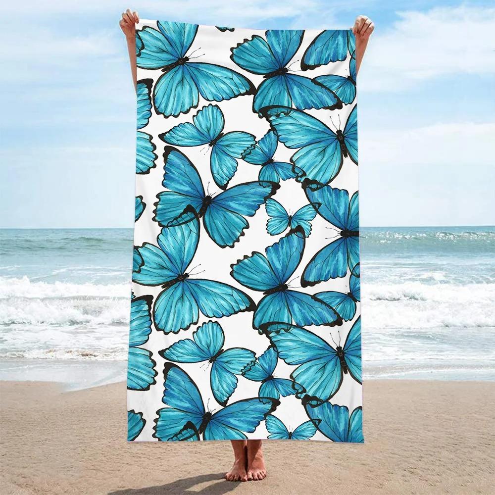 Tropisches Bananenblatt-Print Strandtuch Mikrofaser Schnelltrocknend Sandfest Saugfähig Badetuch für Sommer Strand Pool Schwimmen