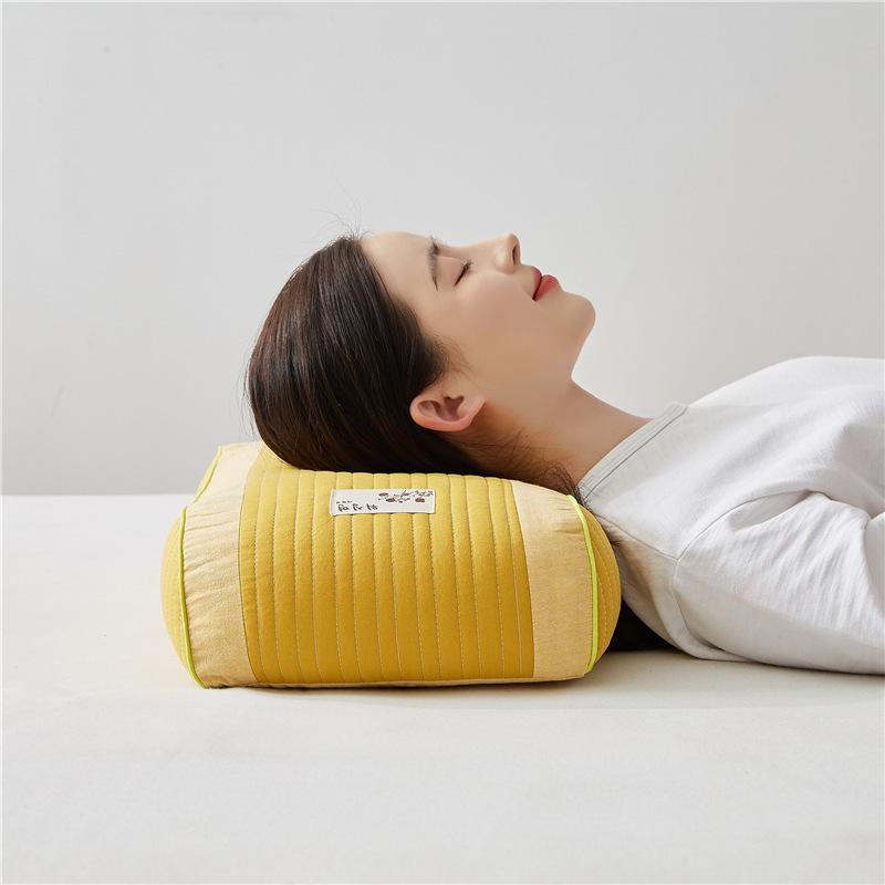 100% Pure Cotton Buckwheat Pillow, Ergonomic Neck Support, Breathable Sleep Pillow Suitable for All Sleeping Positions