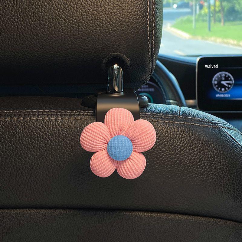 Universal Cute Flower Car Seat Back Hook - No Installation, Strong Load Bearing, Multifunctional Storage