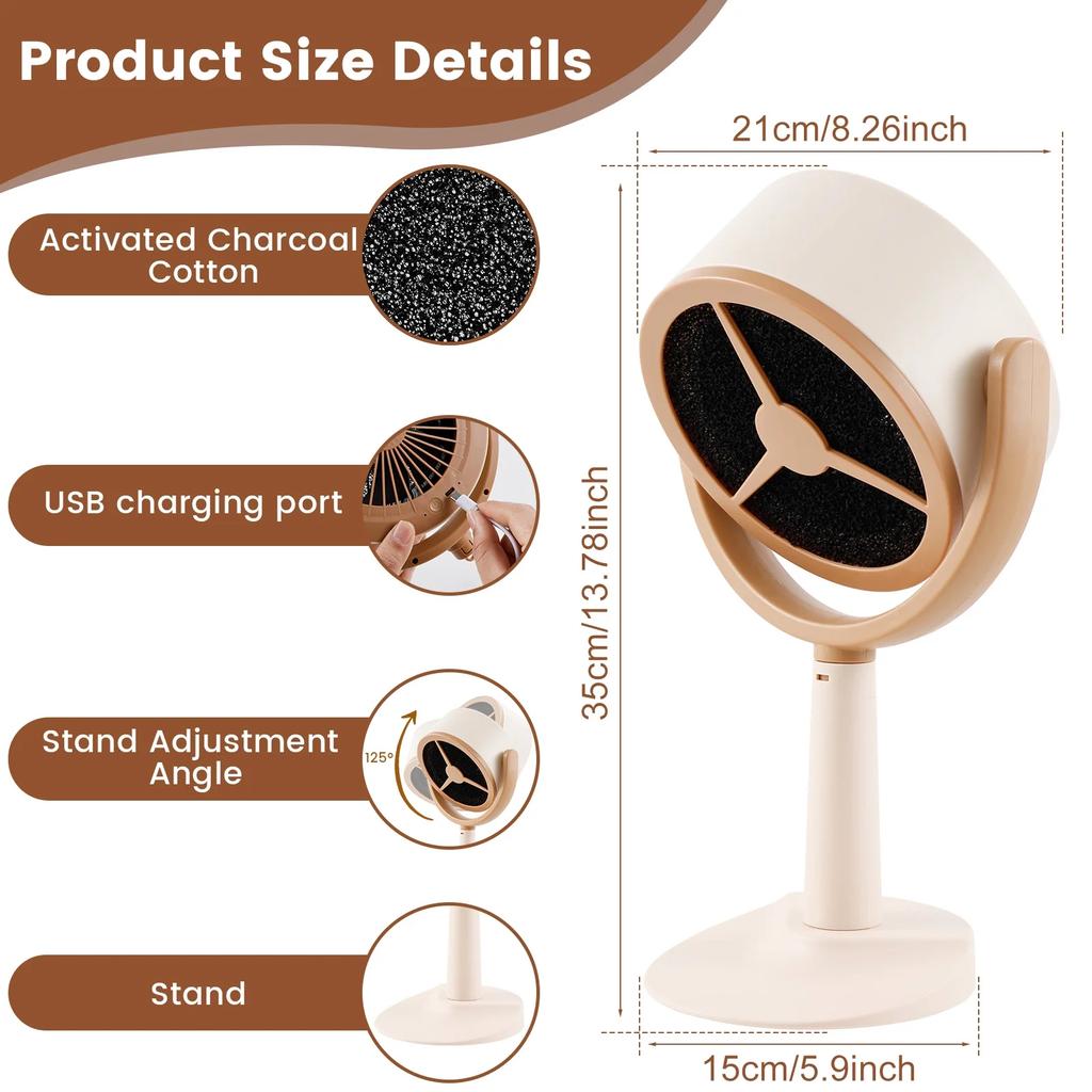 Portable Smoke Purifier USB Charging Exhaust Fan Hood Adjustable Suction Replaceable Activated Carbon Filter for Indoor BBQ